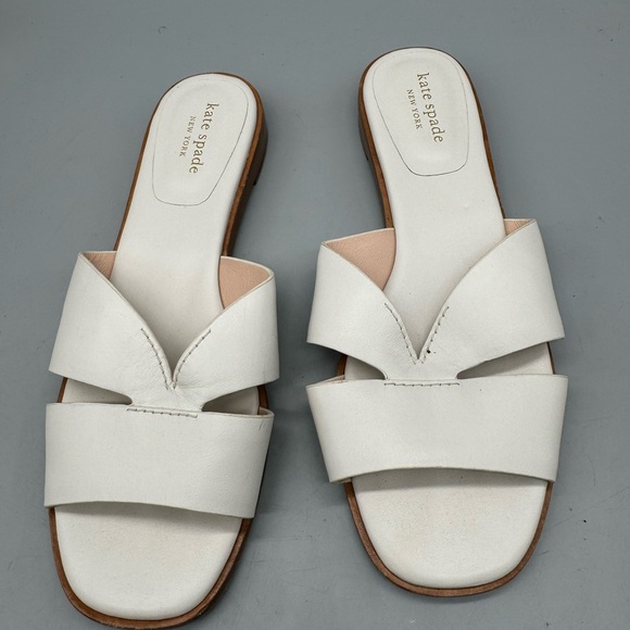 Kate Spade White Leather Wide Strap
Dock Slip-On Slide Sandal Size 8 - Picture 1 of 4